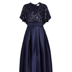 Sachin + Babi Simone Gown | Pleated Skirt/Belted Waist | Special Occasion Dress